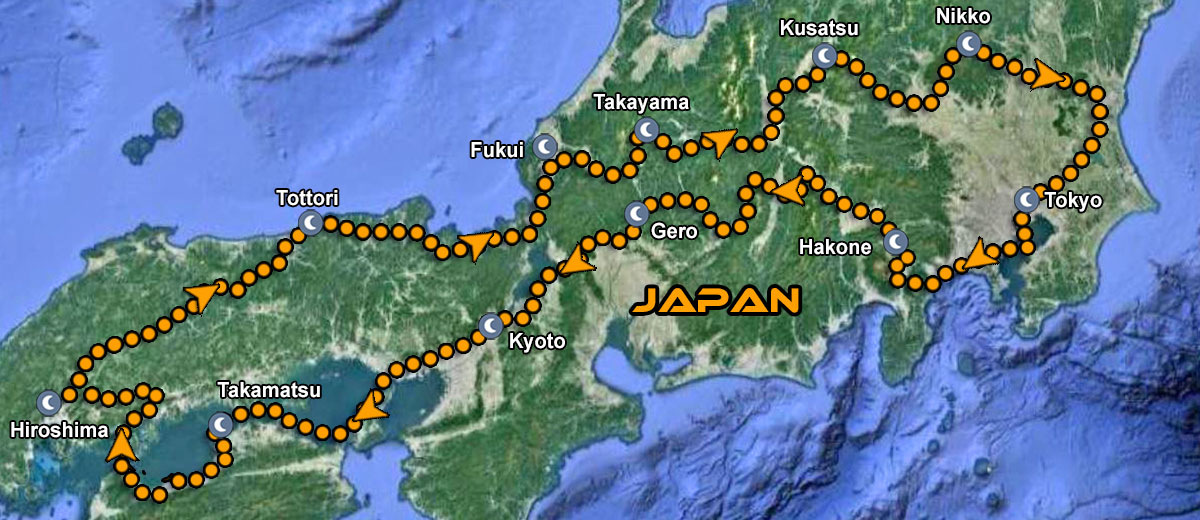 Japan Motorcycle Tour IMTBIKE Map
